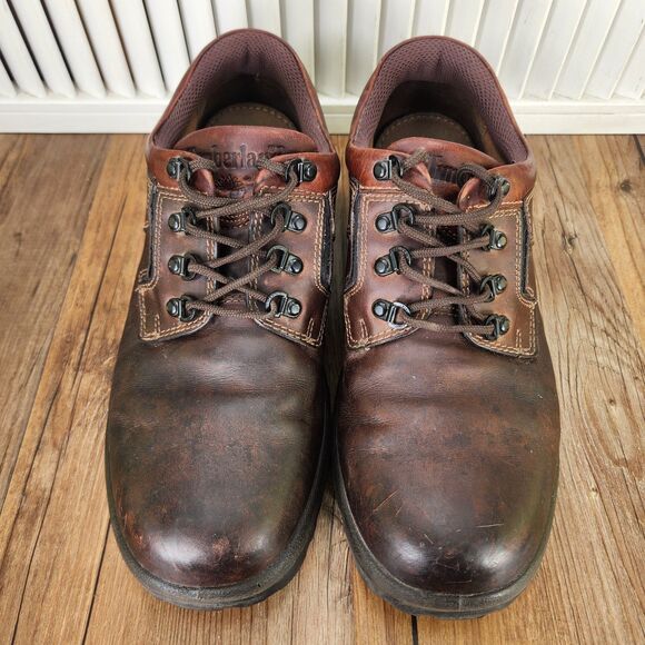 Timberland 60003 Lug Sole Oxfords Mens Sz 11 M Brown Leather Soft Toe Work Shoes main image 4